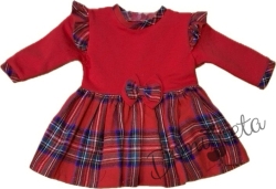 Children's dress  with a vest  in red