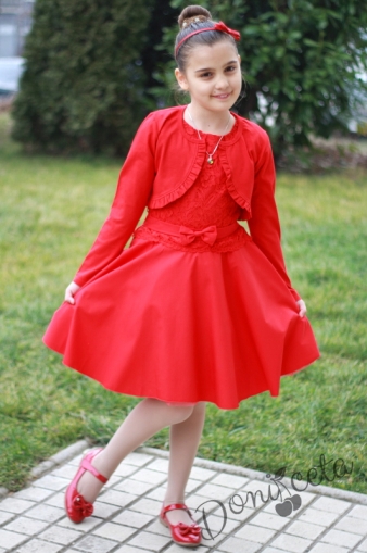 Official children's dress in red lace