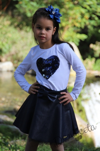 Children's long sleeve t-shirt with silver  sequins