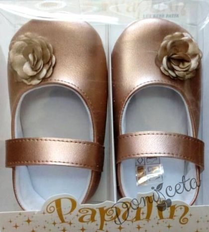Shiny PU Shoes w/Velcro Strap & Large Satin Bow
