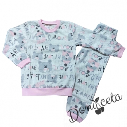 Бебешка/детска пижама за момиче с мечета
