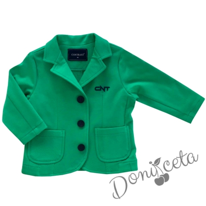 Детско сако за момче в зелено с джобчета Contrast 1