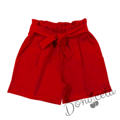 Къси панталони в червено за момиче 946464 1