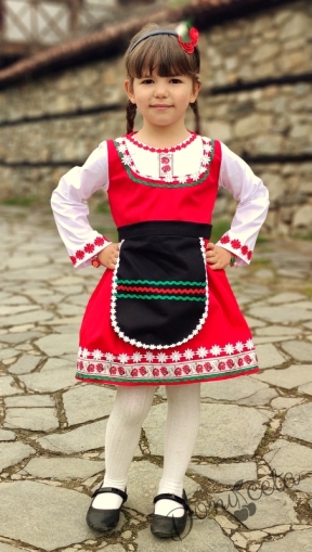 Детска народна носия 22-комплект сукман и престилка с фолклорни/етно мотиви 