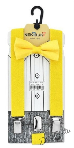Комплект от тиранти с папийонка  за момче в жълто 1