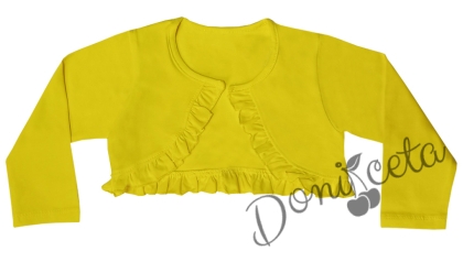 Детско памучно болеро в жълто за момиче  1