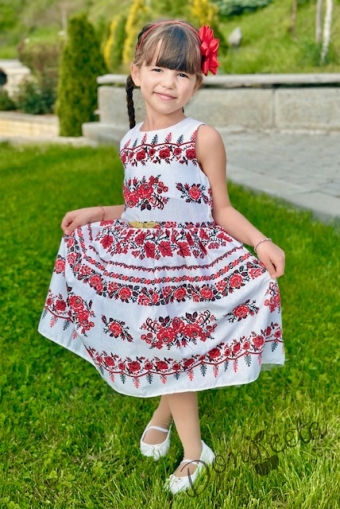 Детска рокля без ръкав с фолклорни/етно мотиви тип народна носия 812349