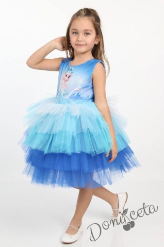 Официална детска рокля с Елза и многоцветен тюл 94650102 1