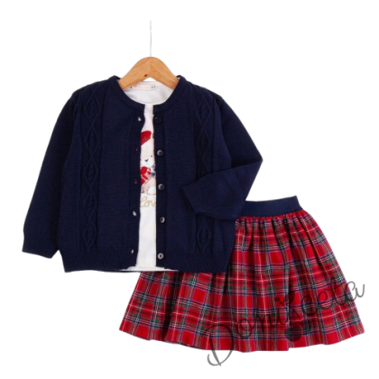 Set of a skirt and a jacket in red