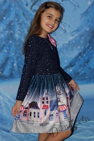 Children's dress with urban motifs