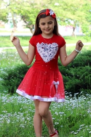 Summer children's dress in red