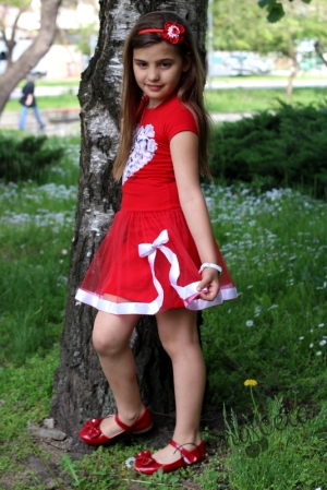 Summer children's dress in red