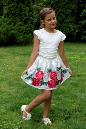 Children's short sleeve blouse with a skirt
