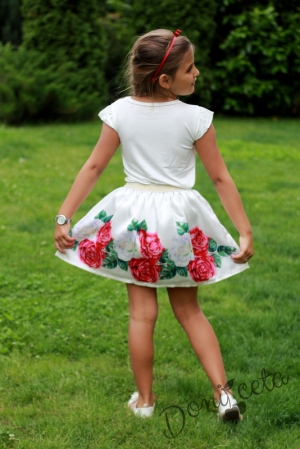 Children's short sleeve blouse with a skirt