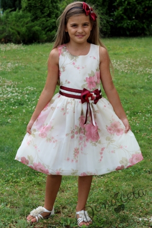 Официална детска рокля на цветя от органза Жана
