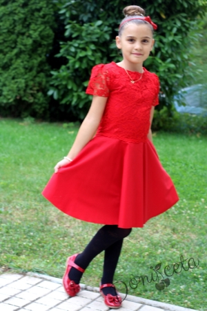 Official children's dress in red lace