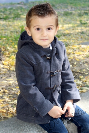 Duffle boy coat in gray