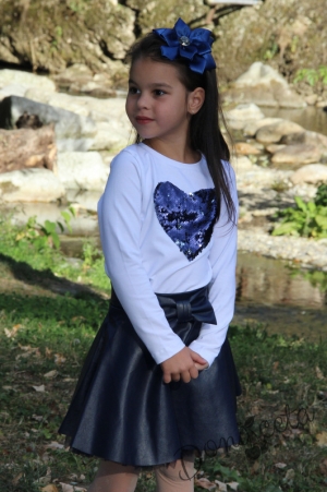 Children's long sleeve t-shirt with silver  sequins