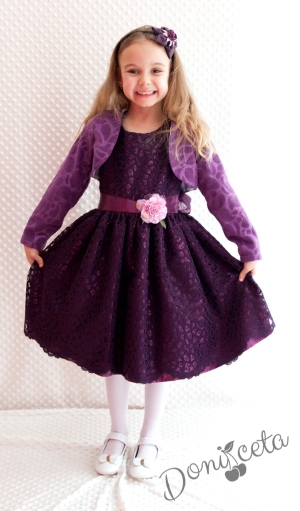 Официална детска рокля в лилаво с болеро 278Л