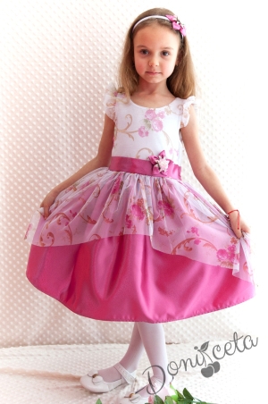 Официална детска рокля  в циклама на цветя 