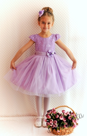 Официална детска рокля в Златина в лилаво с тюл 