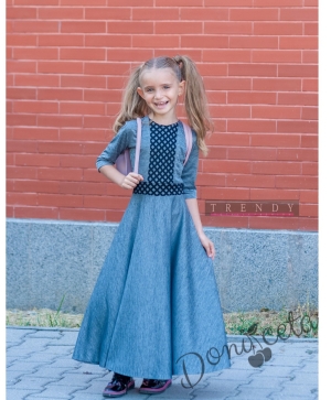 Детска рокля в сив меланж от колекция Майки и дъщери 