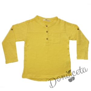 Детска блуза с дълъг ръкав за момче в жълто