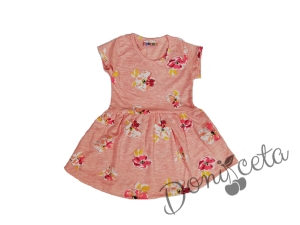 Детска рокля на цветчета в розово