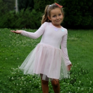 Children's dress with long sleeves in pink