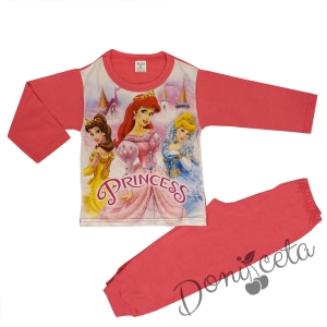 Детска пижама с принцеси в циклама