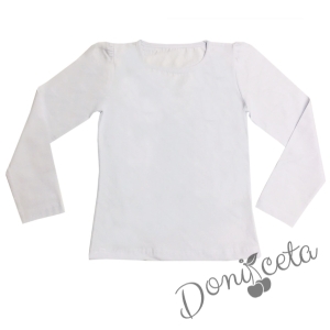 Детска блуза с дълъг ръкав в бяло