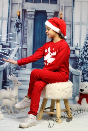 Комплект за Коледа за момиче с бяло еленче