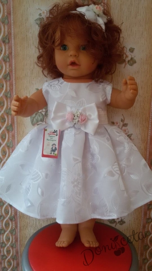 Официална детска/бебешка рокля в бяло за шаферка или кръщене 213НБ