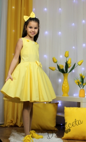 Жълта памучна рокля