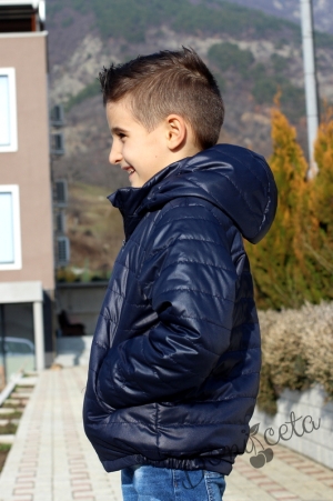 Winter jacket with a hood in black