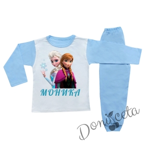 Детска/бебешка пижама за момиче с Анна и Елза и име