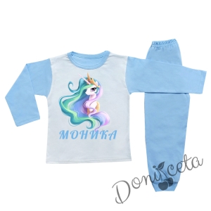 Детска/бебешка пижама за момиче с Еднорог/ Пони име