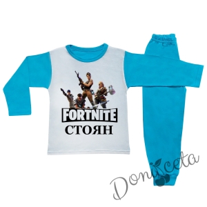 Детска/бебешка пижама за момче с Fortnite и име
