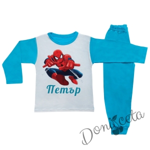 Детска/бебешка пижама за момче с име и  Спайдърмен