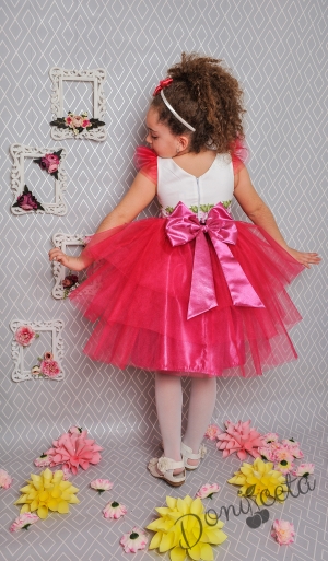 Официална  детска рокля с черешки 288-290Ч