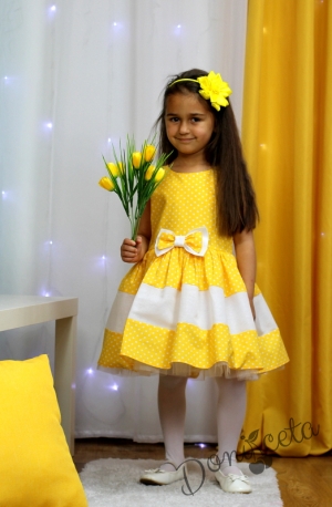 Children's cotton dress with flowers 