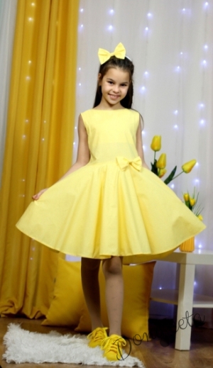 Официална или ежедневна детска рокля в жълто тип клош Вили