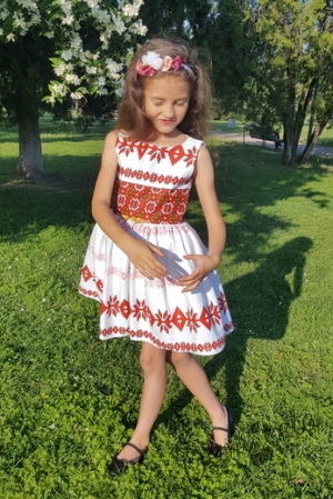 Детска рокля с фолклорни/етно мотиви тип народна носия без ръкав 889543