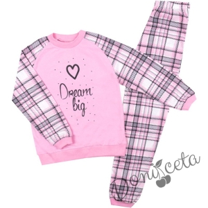 Детска пижама в розово и сиво за момиче 534442