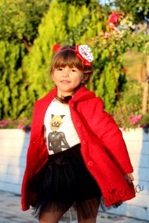 Детско палто в червено за момиче 