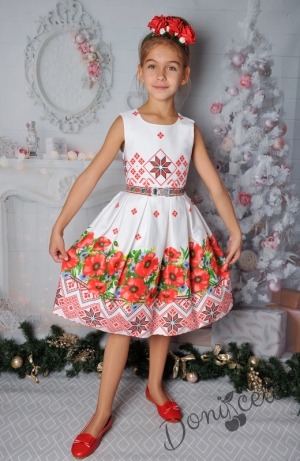 Детска рокля за момиче тип народна носия с фолклорни мотиви без ръкав  НН3М