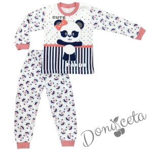 Детска пижама в бяло с панда 867544