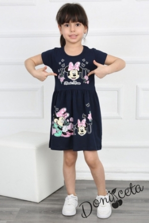 Ежедневна детска рокля в тъмносиньо с Мини Маус 936573