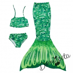 Детски бански и костюм на русалка в зелено 5432244