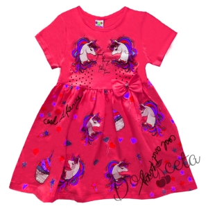 Ежедневна детска рокля с Пони/Еднорог в циклама 9457165